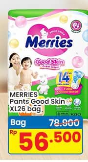 Promo Harga Merries Pants Good Skin XL26 26 pcs - Indomaret