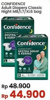 Promo Harga Confidence Adult Classic Night Ekstra Serap & Kering M8, L7, XL6 6 pcs - Indomaret