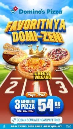Promo Harga 3 Medium Pizza  - Domino Pizza
