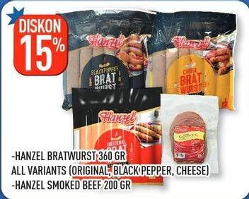 Promo Harga HANZEL Bratwurst/Smoked Beef  - Hypermart