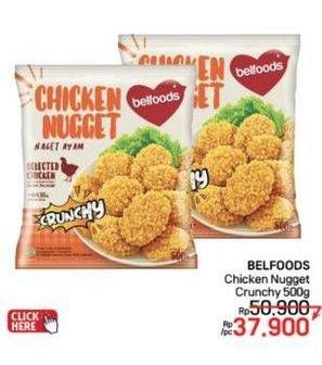 Promo Harga Belfoods Nugget Chicken Nugget Crunchy 500 gr - LotteMart