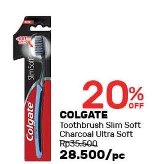 Promo Harga COLGATE Toothbrush SlimSoft Charcoal  - Guardian