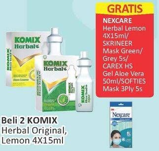 Promo Harga KOMIX Herbal Obat Batuk Original, Lemon 4 pcs - Alfamart