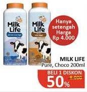 Promo Harga MILK LIFE Fresh Milk Cokelat, Murni 200 ml - Alfamidi