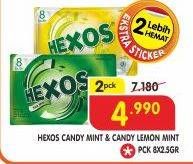 Promo Harga HEXOS Candy Mint, Lemon per 2 bungkus 8 pcs - Superindo