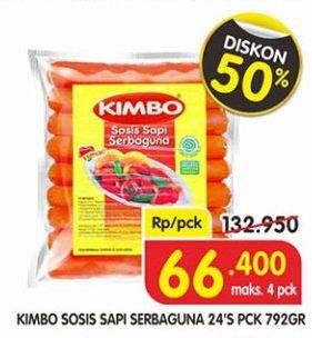 Promo Harga KIMBO Sosis Sapi Serbaguna 24 pcs - Superindo