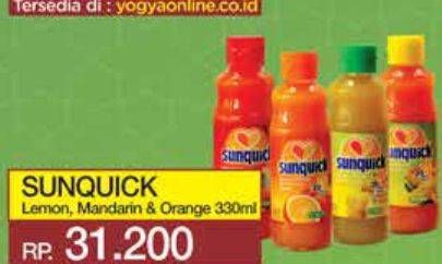 Promo Harga Sunquick Minuman Sari Buah Lemon, Mandarin, Orange 330 ml - Yogya
