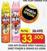 Promo Harga Fumakilla Vape Aerosol Sweet Powder, Orange 600 ml - Superindo