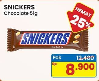 Promo Harga Snickers Chocolate 51 gr - Indomaret