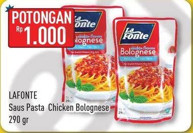 Promo Harga LA FONTE Saus Pasta Chicken Flavour Bolognese 290 gr - Hypermart