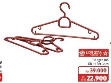 Promo Harga LION STAR Hanger 105 3 pcs - Lotte Grosir
