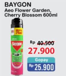 Promo Harga BAYGON Insektisida Spray Flower Garden, Cherry Blossom 675 ml - Alfamart