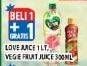 Promo Harga LOVE Juice 1000ml/Vegie Fruit 300ml  - Hypermart