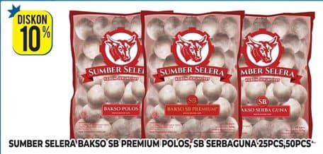 Promo Harga Sumber Selera Bakso Sapi SB Premium, Polos, SB Serba Guna 25 pcs - Hypermart