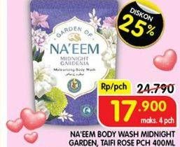 Promo Harga NAEEM Body Wash Midnight Gardenia, Taifi Rose 400 ml - Superindo