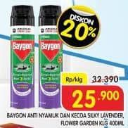 Promo Harga Baygon Insektisida Spray Silky Lavender, Flower Garden 450 ml - Superindo