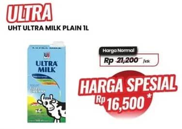 Promo Harga Ultra Milk Susu UHT Full Cream 1000 ml - Carrefour