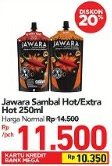 Promo Harga JAWARA Sambal Hot, Extra Hot 250 ml - Carrefour