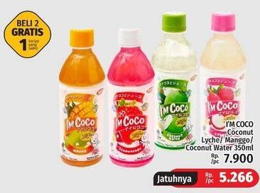Promo Harga Inaco Im Coco Drink Coconut Water, Lychee, Mango 350 ml - LotteMart