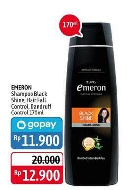 Promo Harga EMERON Shampoo Anti Dandruff, Black Shine, Hair Fall Control 170 ml - Alfamidi