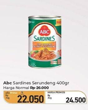 Promo Harga ABC Sardines Bumbu Serundeng 400 gr - Carrefour