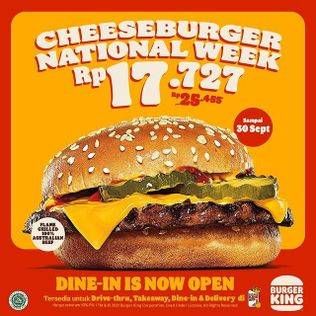 Promo Harga BURGER KING Burger Cheeseburger  - Burger King