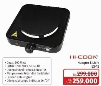 Promo Harga HICOOK ES155 Kompor Listrik 600 Watt  - Lotte Grosir