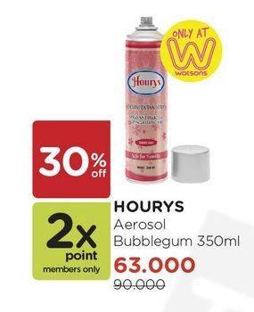 Promo Harga HOURYS Disinfectant Spray Bubblegum 350 ml - Watsons
