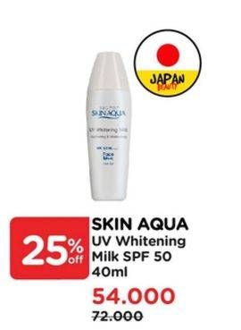 Promo Harga Skin Aqua UV White Milk SPF 50 40 gr - Watsons