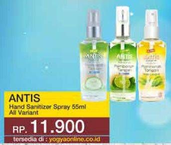 Promo Harga ANTIS Hand Sanitizer All Variants 55 ml - Yogya