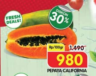 Promo Harga Pepaya California per 100 gr - Superindo