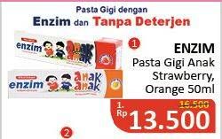Promo Harga ENZIM Pasta Gigi Anak Strawberry, Orange 50 ml - Alfamidi