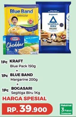 Harga Kraft Keju + Blue Band Margarine + Segitiga Biru Terigu