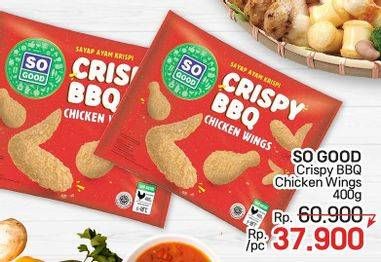 Promo Harga So Good Crispy BBQ Chicken Wings 400 gr - LotteMart