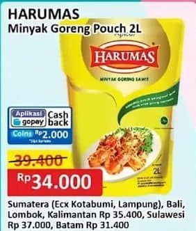 Promo Harga Harumas Minyak Goreng 2000 ml - Alfamart