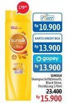 Promo Harga SUNSILK Shampoo Soft And Smooth, Black Shine, Thick Long 170 ml - Alfamidi