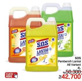 Promo Harga SOS Pembersih Lantai All Variants 4000 ml - LotteMart