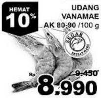 Promo Harga Udang Vanamae AK 80-90 per 100 gr - Giant