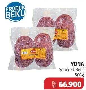 Promo Harga YONA Smoked Beef 500 gr - Lotte Grosir