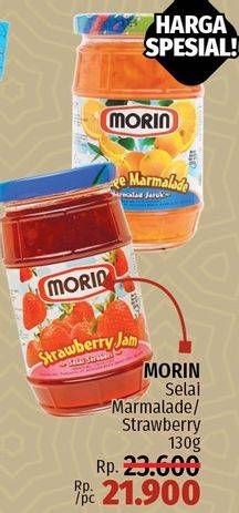 Promo Harga MORIN Jam Orange Marmalade, Strawberry 130 gr - LotteMart