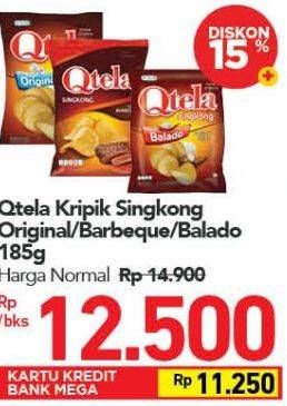 Promo Harga QTELA Keripik Singkong Barbeque, Original, Balado 185 gr - Carrefour