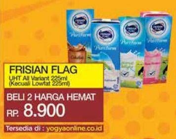Promo Harga Frisian Flag Susu UHT Purefarm Kecuali Low Fat 225 ml - Yogya