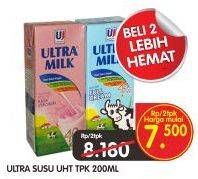 Promo Harga ULTRA MILK Susu UHT All Variants per 2 pcs 200 ml - Superindo
