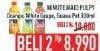 Promo Harga MINUTE MAID Juice Pulpy Orange, White Grape With Nata De Coco Bits, Guava per 2 botol 300 ml - Hypermart