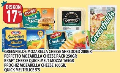 Greenfields Cheese/Kraft Quick Melt/Kraft Quick Melt/Prochiz Keju Mozzarella/Prochiz Quick Melt Slice