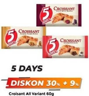 Promo Harga 5 DAYS Croissant All Variants 60 gr - Yogya