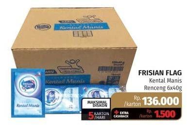 Promo Harga FRISIAN FLAG Susu Kental Manis Putih per 6 sachet 40 gr - Lotte Grosir