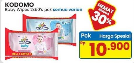 Promo Harga Kodomo Baby Wipes All Variants 50 pcs - Indomaret