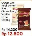 Promo Harga Good Day Instant Coffee 3 in 1 Chococinno, Vanilla Latte per 10 sachet 20 gr - Indomaret