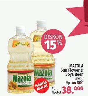 Promo Harga MAZOLA Oil Sunflower, Soya Bean 450 gr - LotteMart